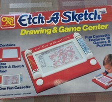 Vintage 1981 Classic Ohio Art Etch A Sketch Drawing  Game Center