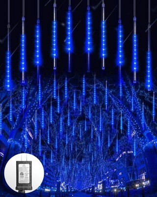 Meteor Shower Lights Outdoor Christmas Lights, 16 Inch 10 Tubes 360 LEDs Fall...