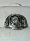 Vintage Solid Sterling Silver Music Band Signet Ring Size 6.5