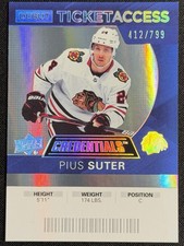 2021-22 UD Credentials Debut Ticket Access /799 #138 Pius Suter - Chicago