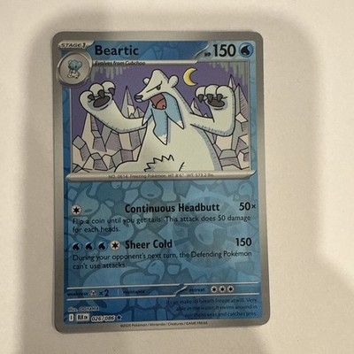 Pokemon | BLK | Beartic | 026/086 | NM Reverse Holo
