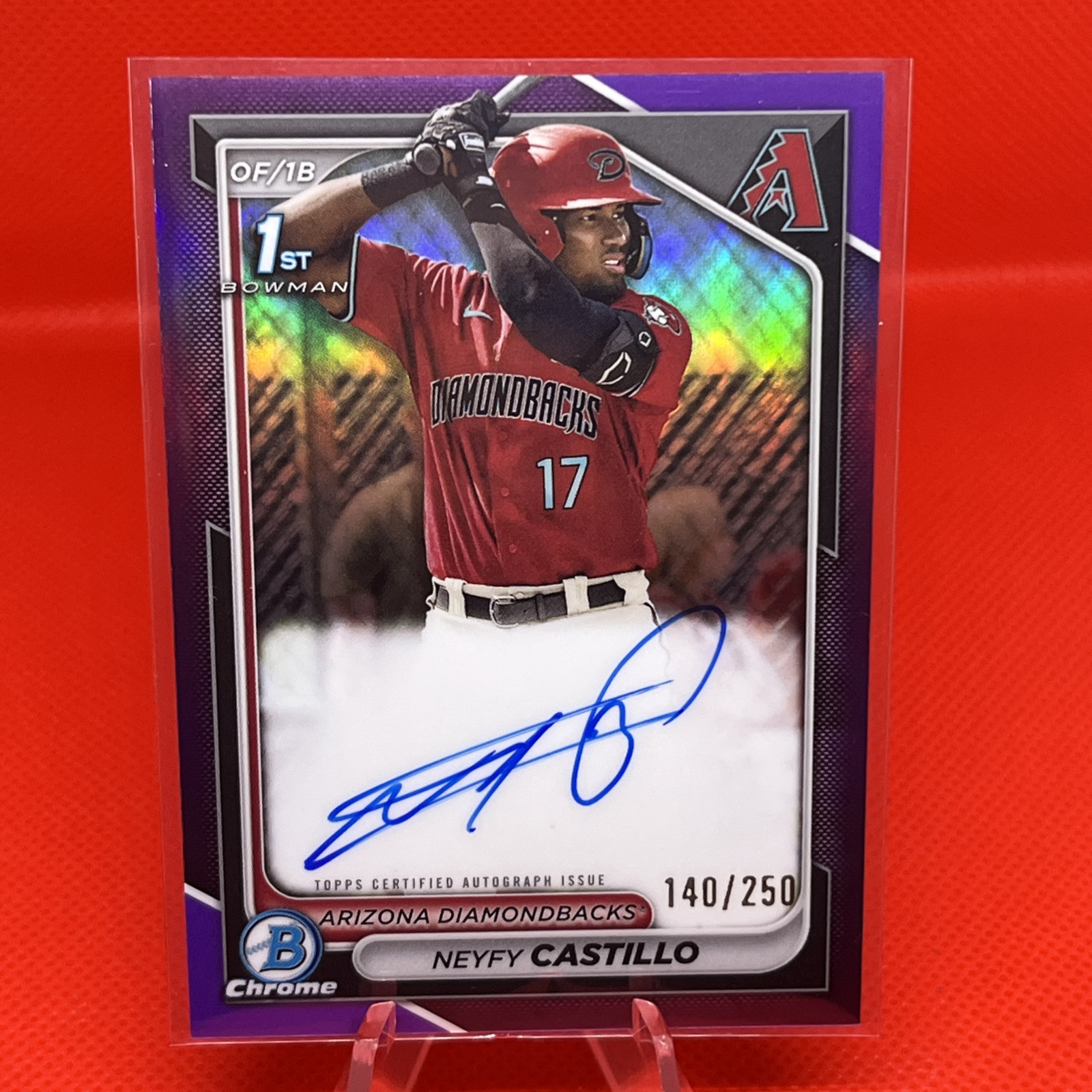 2024 Bowman Chrome #CPA-NC Neyfy Castillo Prospects Auto Purple Refractors #/250