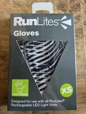 RunLites Zebra Print Fingerless Light Gloves Size XS With battery