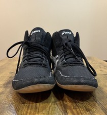 ASICS Matflex 5 Black/Silver Rare Wrestling Shoes Size 8.5