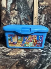 LOOK! VTG Disney Huggies Baby Wipes Empty Container Blue Winnie the Pooh Story