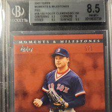 Topps 2007 Moments & Milestones Roger Clemens Red #18-150 BGS 8.5 One of One