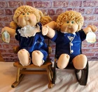 Vntg Cabbage Patch Kids Limited Edition Boy&Girl Twins 1985 Dark Blue Outfits