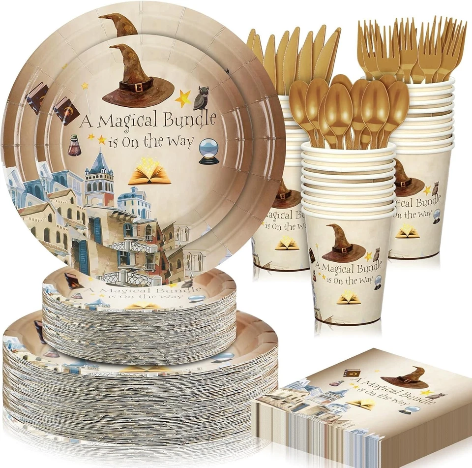 Magical Wizard Party Tableware Set - 350 Pcs - Image 3 of 4