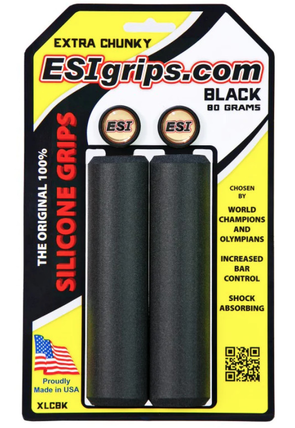 Poignées silicone ESI Grips Extra Chunky noir pour guidon VTT