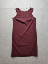 Forever 21 Women Mini Dress XS Burgundy Round Neck Sleeveless Back Zip Formal