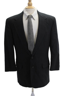 Tom James Mens Black Wool Blend Classic Suit Jacket Size 41