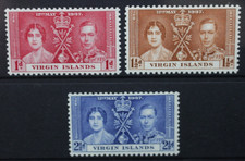 BRITISH VIRGIN ISLANDS 1937 KGVI King George VI Coronation Set of 3 MH SG107/109