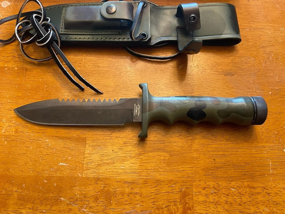 PARKER JAPAN K-342 C Survival Knife 2 COMBAT KNIFE SHEATH VINTAGE KNIVES 6” Camo - Image 2 of 4