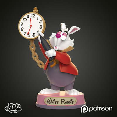 UNPAINTED Alice Wonderland White Rabbit 3d Printed Model Kit NR