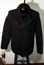 CPO Provisions Black Wool Double Breasted Peacoat Men's Size M