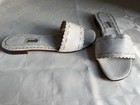 Leggiadro Ivory Leather with Decorative whipstitch Accents Slide Sandals 38.5/ 8 — photo 1
