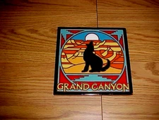 Grand Canyon Tile/Trivet Coyote Howling at the Moon 6" Square Earthtones 2012