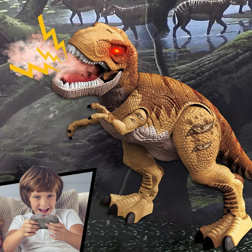 Dinosaur Adventure Set: Remote-Control T-Rex Toy & Bonus Dinosaurs for Kids - Image 4 of 4