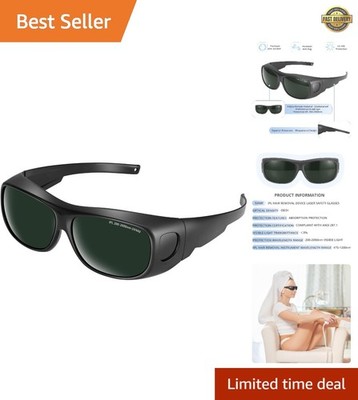 Lightweight IPL Laser Goggles with UV Protection | Dark Green Lenses, 200-2000nm