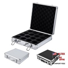 Pool Ball Case, Billiard Balls Storage Box, can Holds 16 Billiard Balls Silver