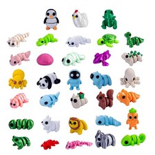 suction 25 PCS Random Mini 3D Printed Animals, M, Multicolored