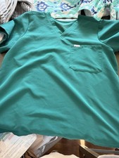 FIGS Teal Solid Unisex Medical Technical Collection Scrub Top Size L