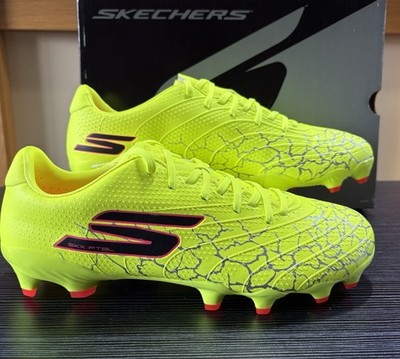 Skechers SKX 01 Herren Fußballschuhe UK 7 neongelb Junior Damen neu mit Karton ''