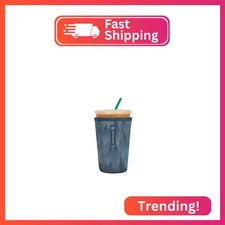 Sok It JavaSok Iced Coffee  Cold Soda Insulated Neoprene Cup Sleeve Foggy Wood