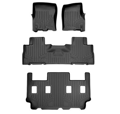 SMARTLINER Floor Mats 3 Row Liner Set Compatible with 2011-2017 Ford Expedition