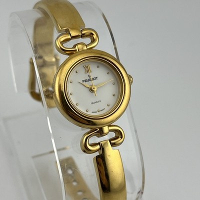 Peugeot 530 Women Gold Bangle Watch Interchangeable Bezels- New