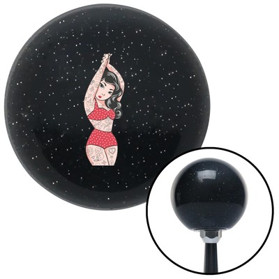 Tattoo Girl Black Metal Flake Shift Knob USA Shifter Auto Manual jdm hurst drag