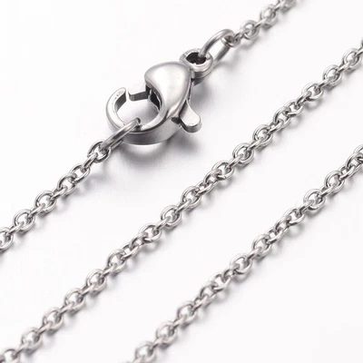 20x Halskette Glieder Silber Kette mit Karabinerverschluss für DIY Anhänger Schmuckherstellung - Bild 1 von 2
