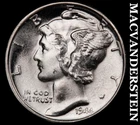 1944-D Mercury Dime- Choice Gem Brilliant Unc++++ Luster No Reserve #J5361