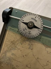 Vtg Boat Marine Navigation Plotter Lake Erie 1977 Chart Map Rope Nautical Decor