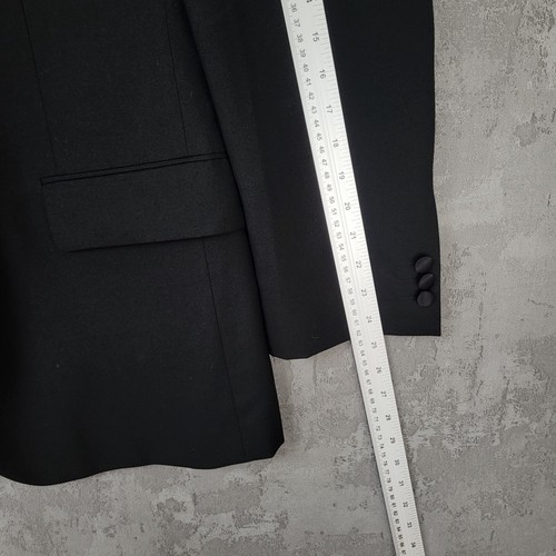 Marks & Spencer Suit Set Mens 40M Black Polyester Single Breasted Formal 2 Piece - Picture 13 of 17