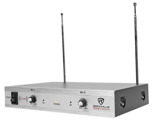 Rockville RWM1202VH VHF Wireless Dual HandHeld Microphone System/Metal Receiver - Picture 2 of 6