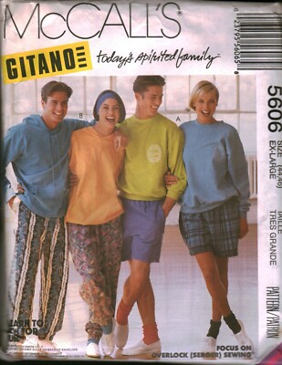 5606 McCalls Sewing Pattern Misses Top Pants Shorts Stretch Knit Gitano Casual 