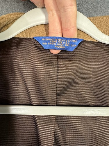 Pendleton Wool Blazer Jacket Mens 44 Long Khaki Tan Sportcoat Gold 2 Button EUC - Picture 5 of 12
