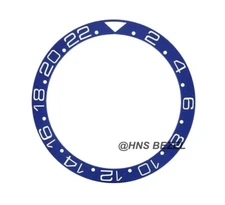 CERAMIC BEZEL FOR ROLEX 40MM GMT MASTER II BLUE WITH WHITE NUMBERS ENGRAVED