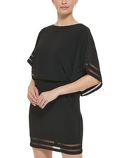 Jessica Howard Women's Boat-Neck Elbow-Sleeve Formal Dress Black 12