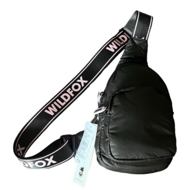 NEW! NWT WILDFOX Sling Logo Shoulder Bag Black/Pink | eBay display picture 1