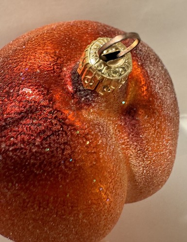 VTG Christopher Radko SUGARED PEACH Orange Fruit Ornament - Picture 6 of 8