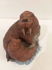 OCEAN Walrus w/Cub Figurine Marine Mammal  Animal Statue Art Sculpture AB 4984