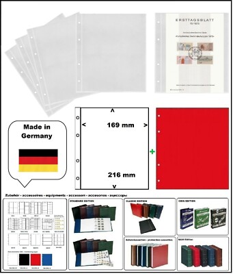 1-SAMMELHÜLLEN-NUMOH-1C-169x216mm-+-ZWL-R-Für-ETB-Ersttagsblätter-LOOK -304653