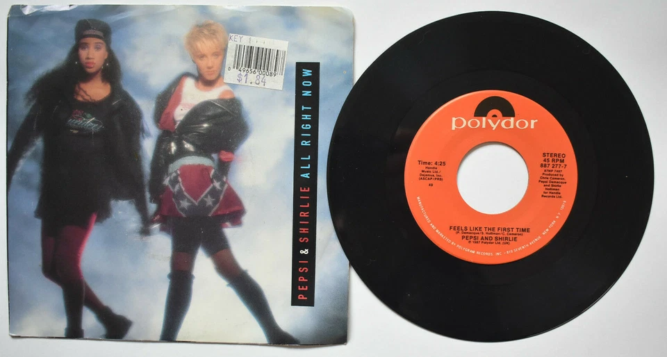 PEPSI & SHIRLIE ALL RIGHT NOW PICTURE SLEEVE 45 7" SINGLE RECORD 1987 POP VG+ Foto 2 de 4