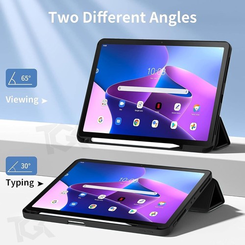For Lenovo Tab M10 Plus 3rd GEN Premium Leather Smart Flip Book Stand Case Cover - Picture 4 of 11