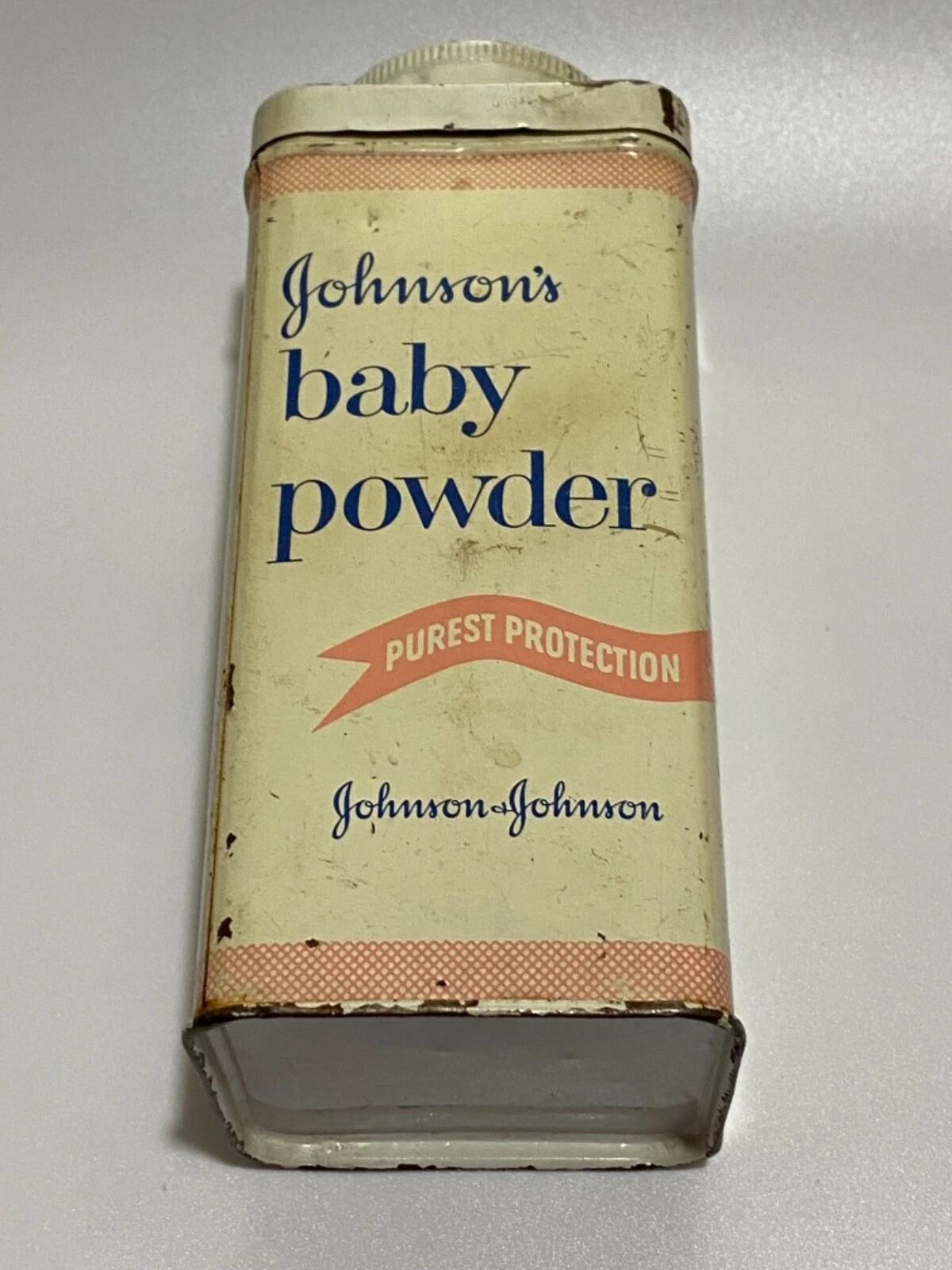 VINTAGE 1960 JOHNSON'S BABY POWDER TIN METAL CAN RARE Size 9 oz