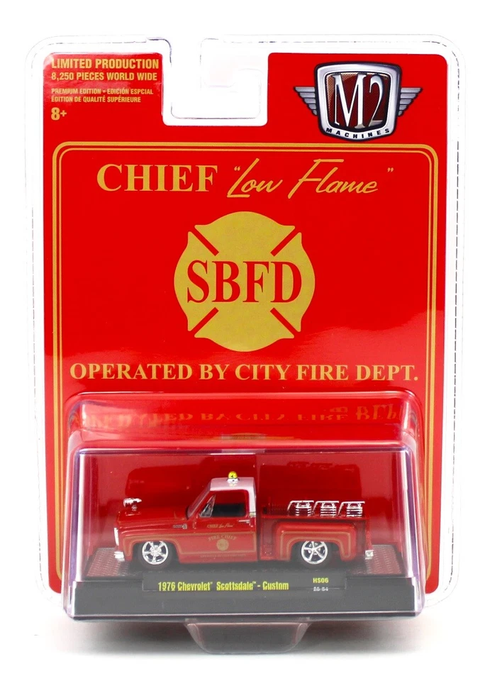 1:64 M2 Machines 1976 Chevrolet Scottsdale FIRE CHIEF TRUCK Hobby Ex HS06 *NIP* - Image 2 of 2