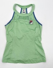 Fila Tank Top Womens Extra Small Green Built-in Bra Light Support Active Tennis