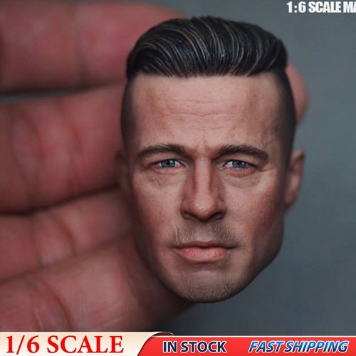 1/6 Brad Pitt Man Male Head Sculpt Fit 12" Hot Toys Worldbox Body Figures - 第 1/4 張圖片